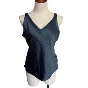 Eileen Fisher Silk Camisole Tank Blue M Capsule Oldmoney Layer DarkAcedemia